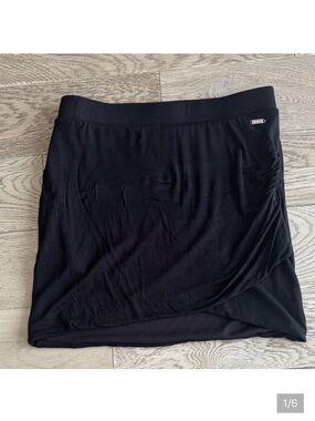 Guess Black Ruched Mini Skirt